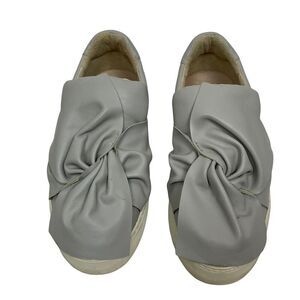 J/ SLIDES NYC Slip On Woman Leather Shoes Size 7.5 Gray